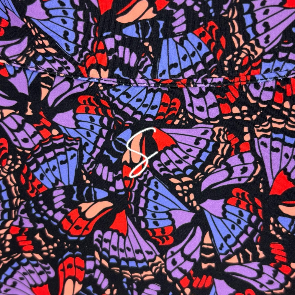 SSYS Scuba Dress Size XS Collared Ruffle Sleeve Nylon Active Multi Colored Print - Picture 5 of 7